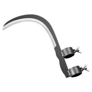 Grass Sickle Cutter Head with Gloves | Heavy Duty Curved Steel Blade with Double Clamp
